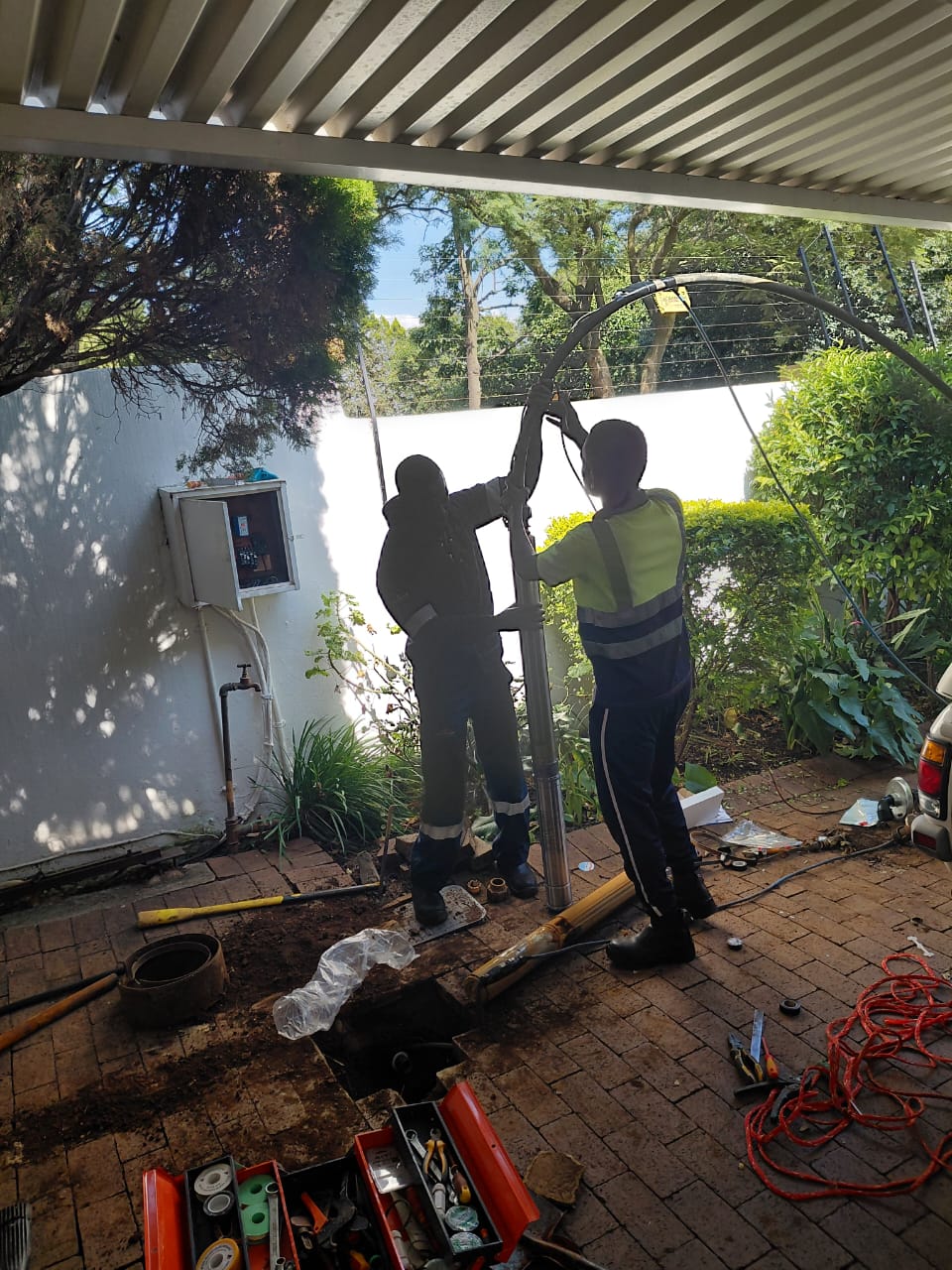 Clear Water Borehole Services maintenance team at work